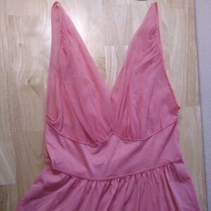 Vintage 50s Vanity Fair Tricot Nylon Night Gown Negligee Pink 34